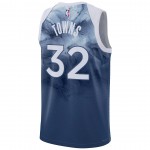 Maillot NBA Minnesota Timberwolves Karl-Anthony Towns 32 Nike 2023-24 City Edition Bleu Swingman - Homme